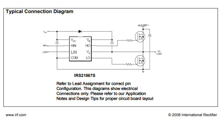 Image secondaire du produit ic Driver demi pont IRS21864 600V SOIC-8