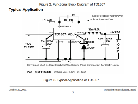 Image nº4 du produit Régulateur de Tension TD1507 TR - Vout 1,23-34V - 2,5A - 150KHz TO252-5L