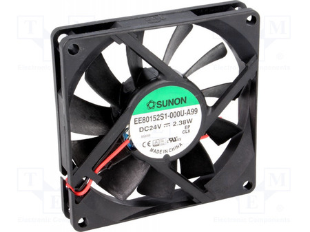 Image secondaire du produit Ventilateur 80x80x15mm 24VDC 1.7W ou 2.2W