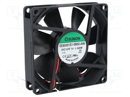 Image principale du produit Ventilateur 80x80x20mm 12Vdc 0.13A 1.56W