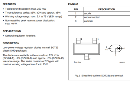 Image secondaire du produit Diode zener cms 33V 1/4W