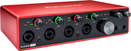 Image principale du produit Focusrite Scarlett3 18i8 interface audio USB-C SPdif optique Midi 18 entrées 8 sorties