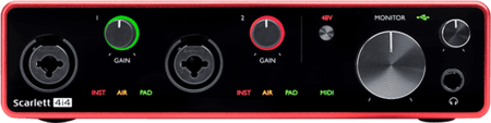 Image secondaire du produit Focusrite Scarlett3 4i4 interface audio USB-C midi 4 entrées 4 sorties