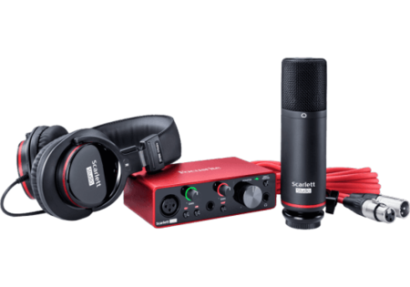 Image principale du produit Focusrite Pack scarlett3 solo studio micro et casque avec carte son USB-c