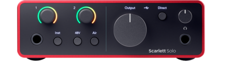 Image nº7 du produit SCARLETT4 Solo Studio Focusrite - Pack Carte son 2 entrées 2 sorties 192KHz + micro statique + casque studio