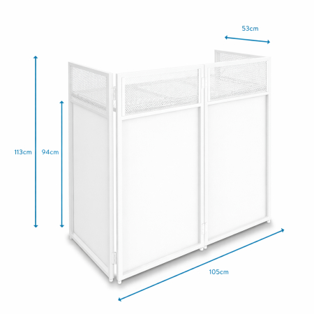Image principale du produit DB4W-Pro Vonyx - Cabine DJ repliable 4 éléments blanc