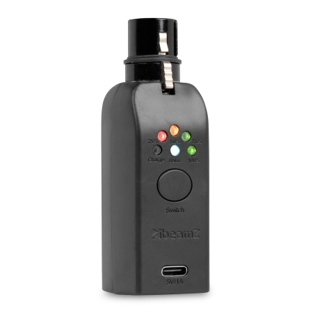 Image principale du produit WD1F Beamz Dongle récepteur DMX sans fil sur batterie XLR3