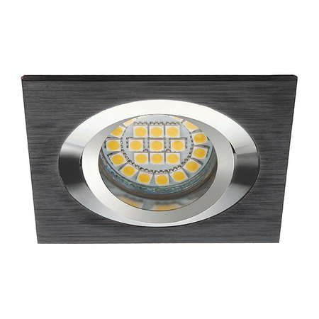 Image principale du produit Plafonnier aluminium brossé noir carré encastré spot orientable sans lampe