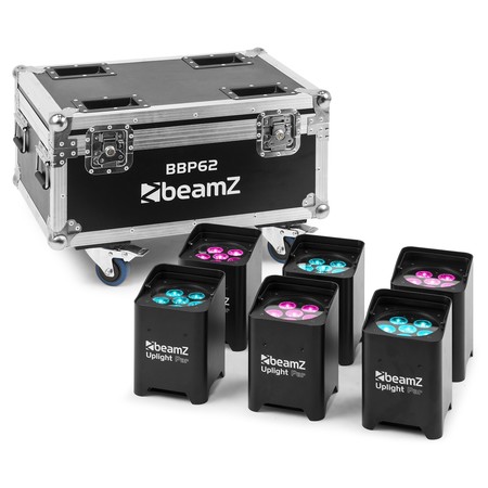 Image principale du produit SET BBP62 BeamZ Pro – Pack de 6 projecteurs sur batteries 6X12W IP65 avec Flight de charge