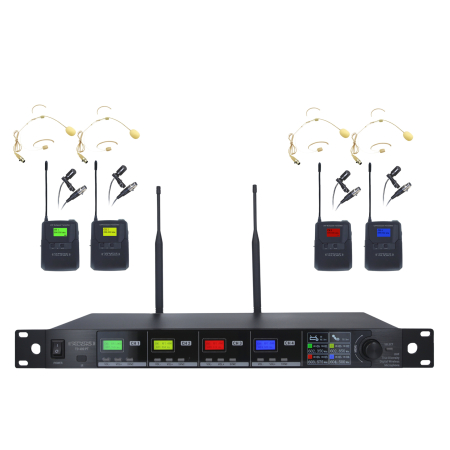 Image principale du produit TD 400 PT Definitive Audio Quadruple Micro Serre-Tête UHF True Diversity