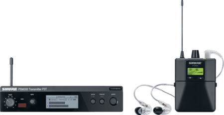 Image principale du produit Système Ear Monitor PSM 300 Shure avec paire de SE215CL Bande H20, K3E, et L19 606 - 630 Mhz