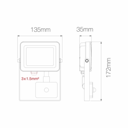 Image secondaire du produit Projecteur Led étanche blanc avec détecteur de mouvement Beneito et faure SKY 10W blanc neutre 4000K 1000 lumens