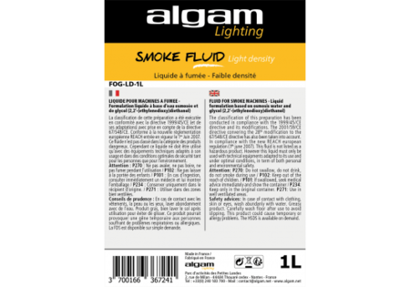 Image secondaire du produit Smoke Fluide Light Density Algam lighting - Liquide à fumée faible densité 1L