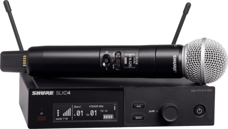 Image principale du produit Système complet  Shure SLXD Emetteur main SM58 Bande H56 - 518-562 MHz