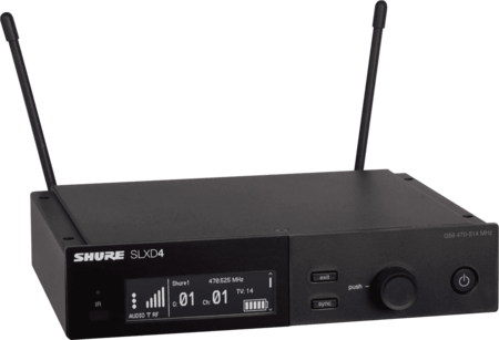 Image principale du produit SLXD4E-J53 SHURE récepteur SLXD4 Bandes J53 562-606 MHz