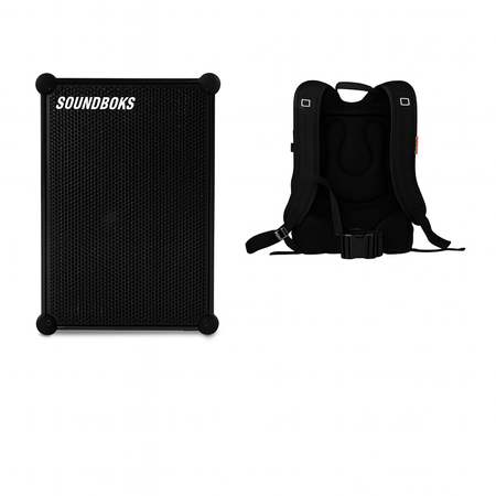 Image principale du produit Pack Soundboks 4 B Enceinte autonome Bluetooth 216W 126dB IP65 noire + Support sac à dos