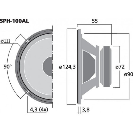 Image nº4 du produit Haut parleur de médium Hi-Fi 4 pouces 40w sous 8 Ohms