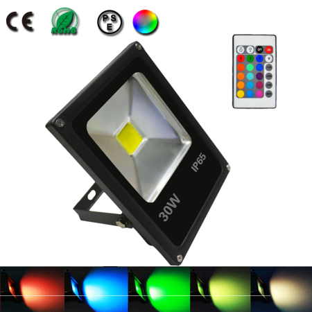 Image principale du produit projecteur exterieur noir RGB Led 30W EPISTAR avec télécommande