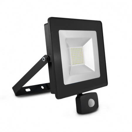 Image principale du produit Projecteur à led noir Vision El 50w IP65 4000k Blanc Neutre avec détecteur