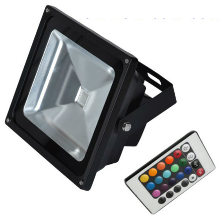 Image principale du produit projecteur exterieur noir RGB Led 50W EPISTAR avec télécommande