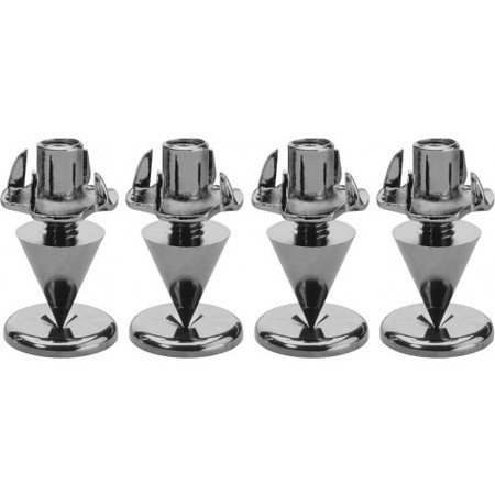 Image principale du produit Lot de 4 cônes de découplages noir chromé à hauteur variable pour enceintes