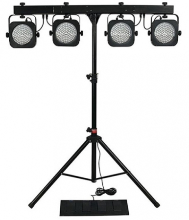 Image principale du produit Set de 4 Projecteurs LED 5mm starway StageKolor avec  contrôleur et DMX