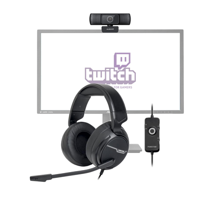 Image principale du produit START-PACK-TWITCH Pack pour streamer débutant 1 combiné micro casque et caméra HD