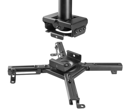 Image nº4 du produit Support plafond pour vidéoprojecteur, Orientable et inclinable, Hauteur réglable 70-117 cm, Coloris Noir
