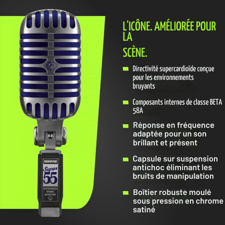 Image nº12 du produit Super 55 Shure - Micro Filaire dynamique supercardioïde