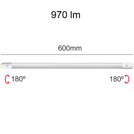 Image principale du produit Tube fluo à LED T8 60cm Blanc chaud 3000K 10W