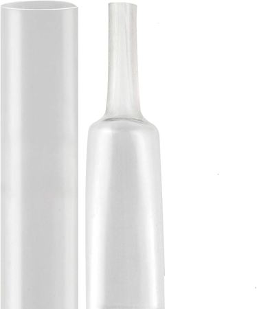 Image principale du produit Gaine thermorétractable 3:1 transparente avec colle 19/6 mm - Longueur 1m