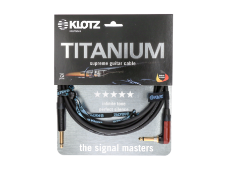 Image secondaire du produit Titanium TIR0300PSP Klotz - Câble guitare suprême Jack coudé silent vers jack droit Neutrik 3m