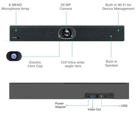 Image secondaire du produit UVC40 Yealink barre de son avec caméra 4k intégré pour petite salle de visio conférence