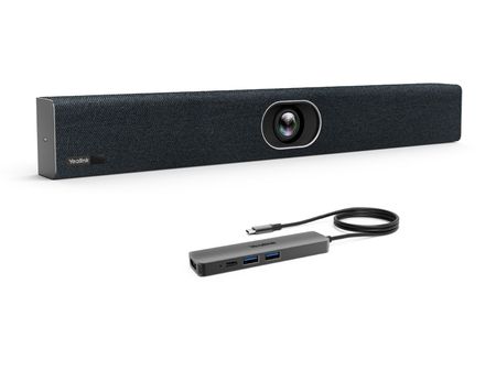 Image principale du produit UVC40-BYOD Yealink barre de son avec caméra 4k intégré avec hub USB pour petite salle de visio conférence