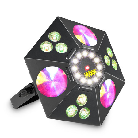 Image principale du produit Effet led Cameo UVO Wash RGBA, lumière noire, strobo, flower, laser bicolore musical et DMX