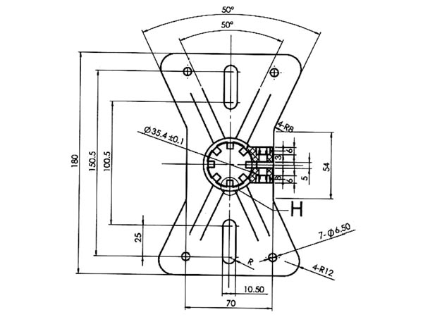Image secondaire du produit Base plate pour pied d'enceinte tube 35mm