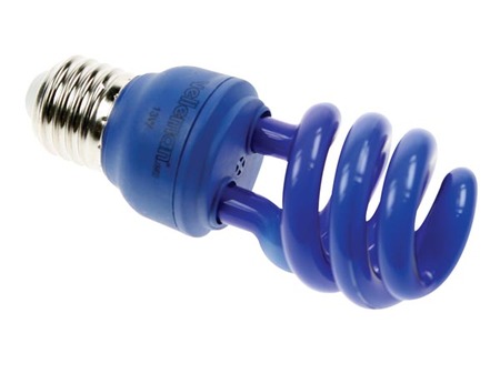 Image principale du produit Lampe fluocompacte Mini spirale T3 15W - 240V - E27 - Bleu