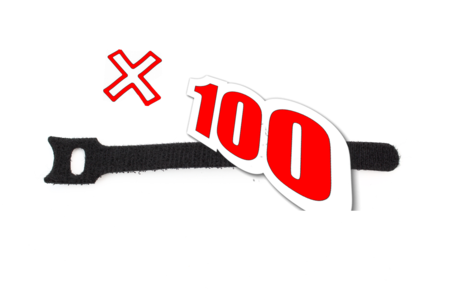 Image principale du produit Lot de 100 Attaches câbles velcro 12 x 150mm noir