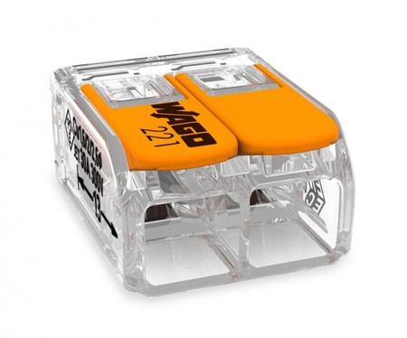 Image principale du produit Mini Borne de Connexion Wago - 2 Conducteurs avec Leviers, 0,5 à 6 mm²
