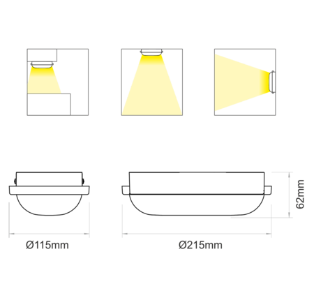 Image secondaire du produit Eclairage extérieur LED IP65 12W 3000K 120° ZIBOR Beneito Faure
